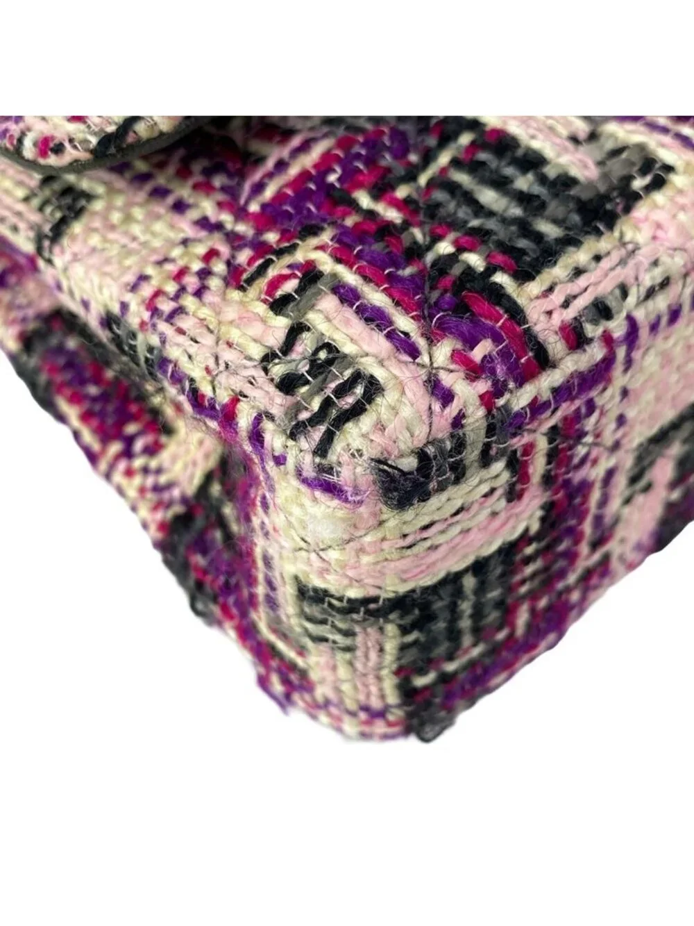 Chanel Shoulder Bag Double Flap Quilted Light Pink Purple Multi Lambskin